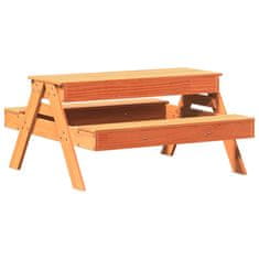 Petromila Dětský piknikový stůl s pískovištěm voskově hnědý borové dřevo