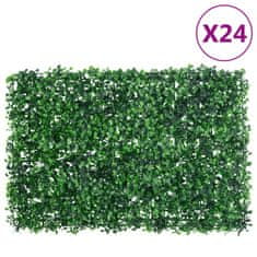 Vidaxl Umělý plot z listnatého keře 24 ks zelený 40 x 60 cm