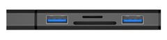 Connect IT USB Hub COMPACT 4v1 USB-A hub + čtečka karet, USB-A/ 2x USB-A 3.0, 1x SD, 1x MicroSD - antracitová