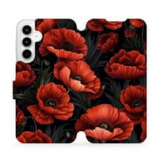 Mobiwear Knížkové flip pouzdro - Samsung Galaxy A35 5G - VP45S Temné červené květy