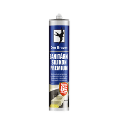 Den Braven Sanitární silikon PREMIUM, 280 ml, kartuše, bílá