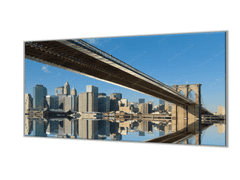 Glasdekor Ochranná deska Brooklyn most - Ochranná deska: 65x65cm, Lepení na zeď: S lepením na zeď