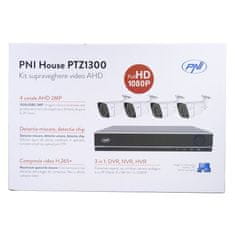 PNI PTZ1300 House Full HD video monitorovací sada - NVR a 4 venkovní kamery
