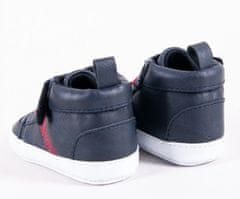 YO! Kojenecké boty/capáčky prošívané Boy, na suchý zip - granátové, 0-6m, 10,5cm
