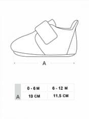 YO! Kojenecké boty/capáčky prošívané Boy, na suchý zip - granátové, 0-6m, 10,5cm