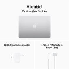 Apple MacBook Air 15, M3 8-core/8GB/512GB SSD/10-core GPU, stříbrná (MRYQ3CZ/A)