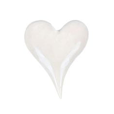 Autronic Srdce keramické, lesklá bílá barva. ALA1236 WH, sada 4 ks