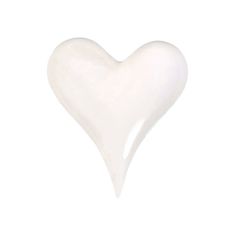 Autronic Srdce keramické, lesklá bílá barva. ALA1237 WH, sada 6 ks
