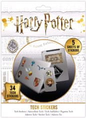 CurePink Samolepky na elektroniku Harry Potter: Artefacts (5 listů - 34 kusů|18 x 24 cm)