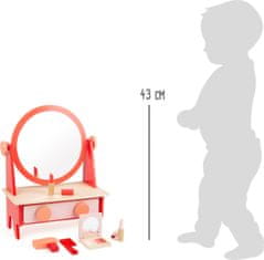 Small foot Dřevěný kosmetický stolek COSME RETRO červeno-hnědý