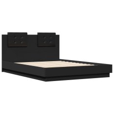Vidaxl Rám postele s čelem černý 120 x 190 cm kompozitní dřevo
