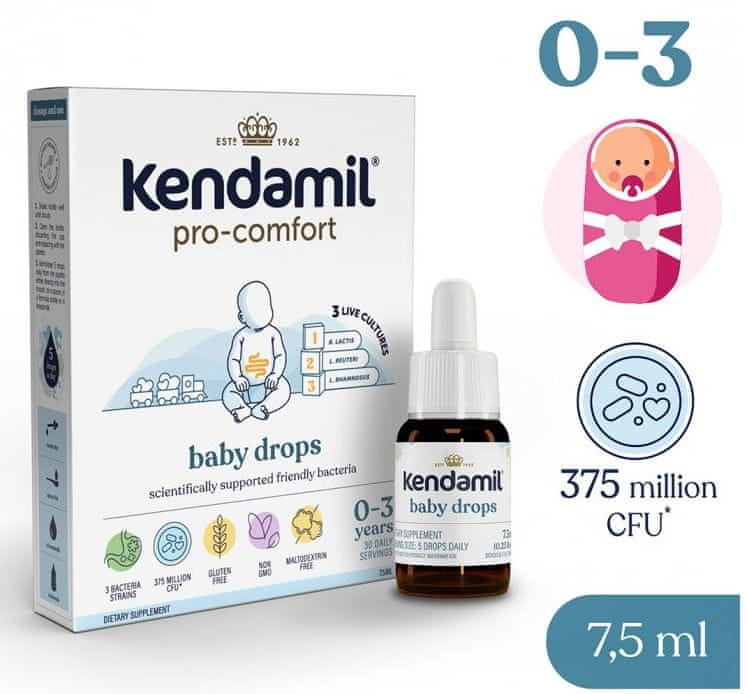 Levně Kendamil Pro-comfort kapky pro děti 7,5 ml, doplněk stravy s probiotiky