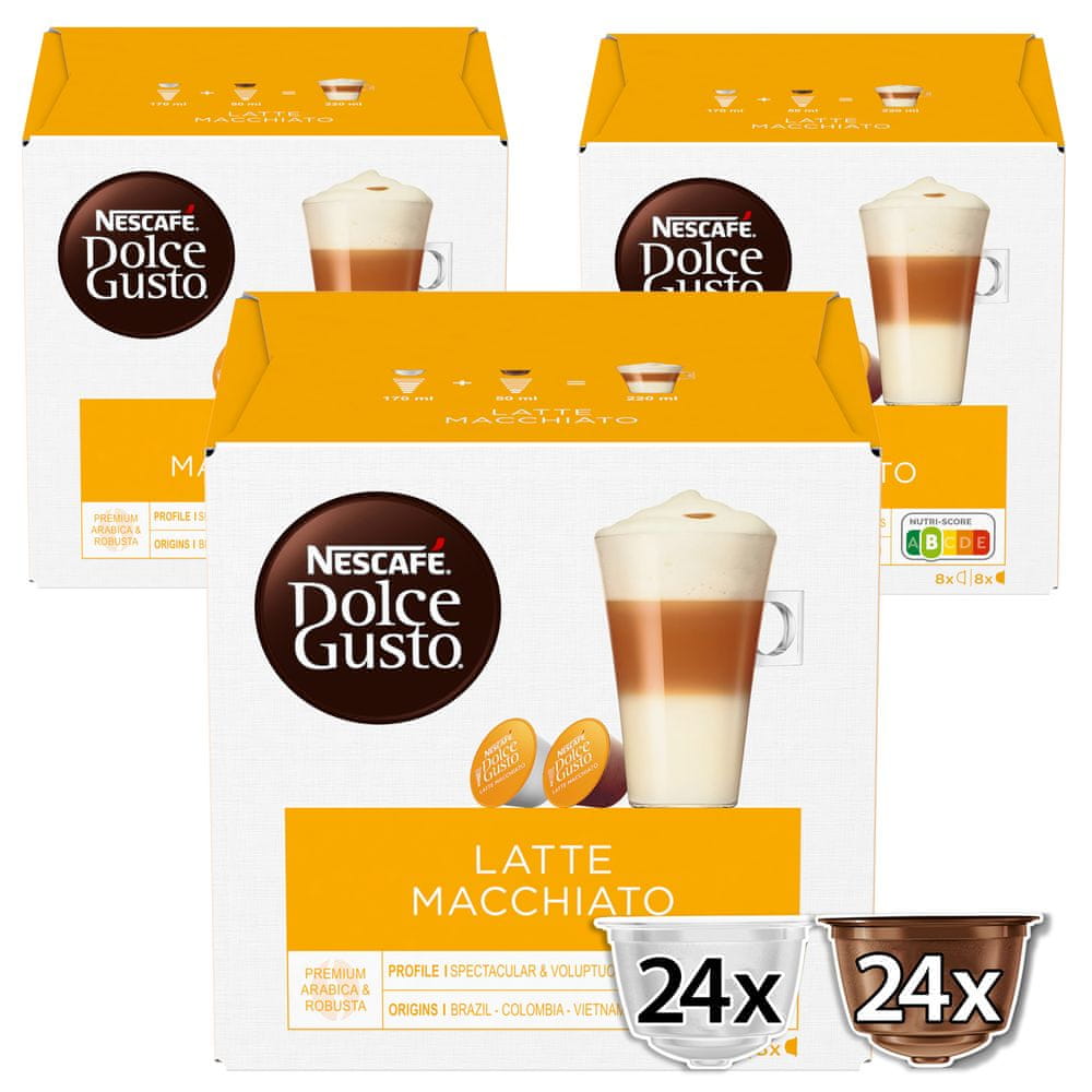 Levně NESCAFÉ Dolce Gusto Latte Macchiato – kávové kapsle – 3x16 ks