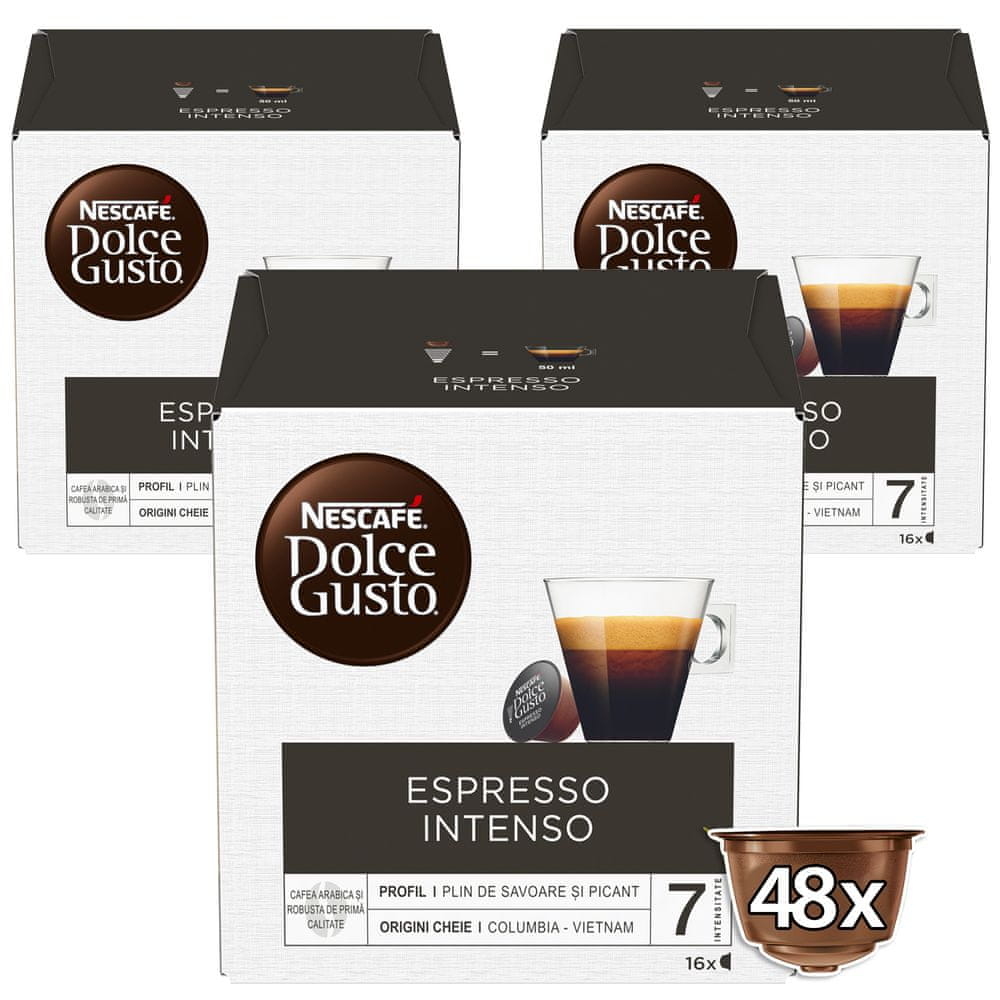 Levně NESCAFÉ Dolce Gusto Espresso Intenso – kávové kapsle – 3x16 kapslí v balení