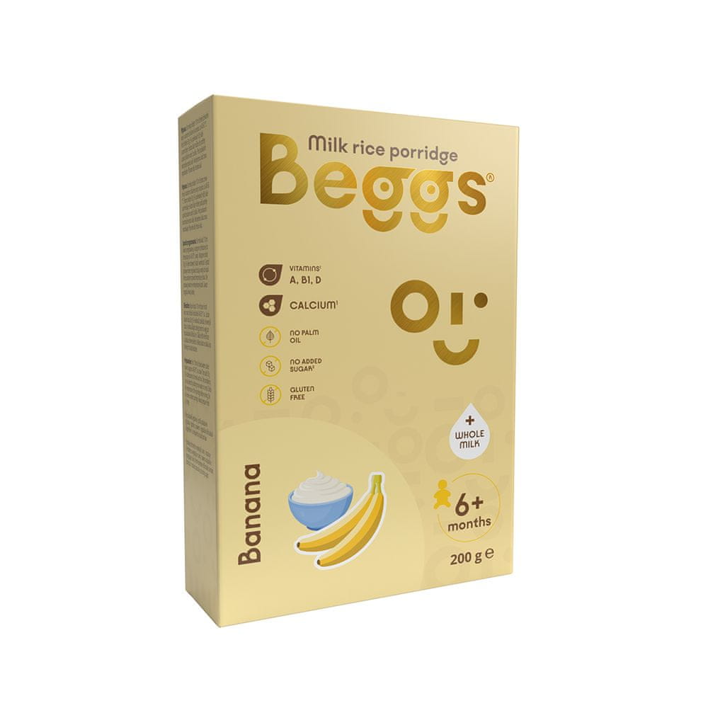 Beggs Mléčná rýžová kaše banánová 200 g