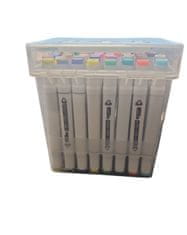 Leventi Sada oboustranných lihových fixů Touch 48 ks v průhledné plastové krabičce