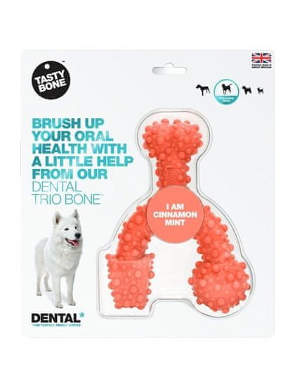 Tastybone Dental trio kostička nylonová pro velké psy - Skořice & Máta