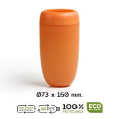 Qualy Design Květináč nástěnný/stolní samozavlažovací Carepot, plast, v.18 cm, oranžový