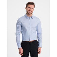 OMBRE Pánská bavlněná košile REGULAR FIT světle modrá MDN124417 S