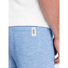 OMBRE Pánské šortky LOOSE FIT z melanžové tkaniny světle modré MDN124755 3XL