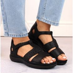 Rieker Pohodlné kožené sandály na suchý zip velikost 39
