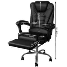 Malatec Kancelářská židle s podnožkou - černá Malatec.