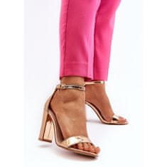 Sandály na jehlovém podpatku Pink Gold velikost 41