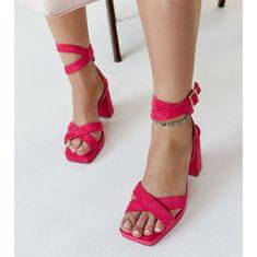 Tmavě růžové semišové sandály na jehlovém podpatku velikost 41