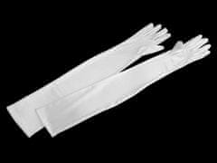 Kraftika 1pár bílá dlouhé společenské rukavice saténové