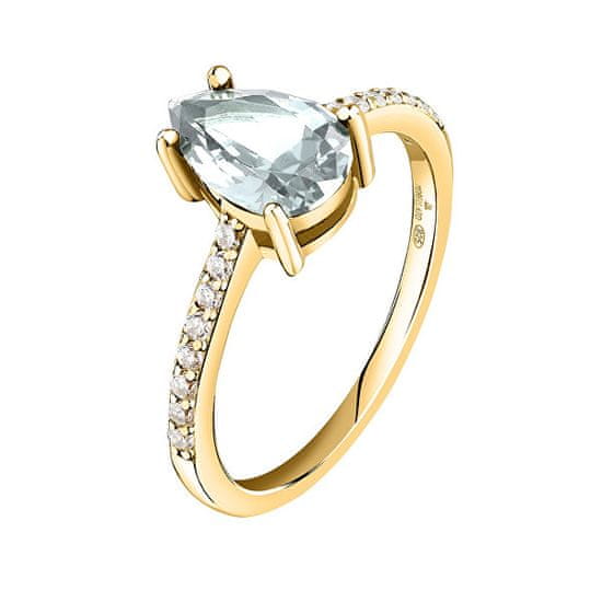 Morellato Elegantní pozlacený prsten se zirkony Tesori SAIW2100