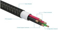 FIXED nabíjecí kabel USB-C - MagSafe 3, opletený, 2m, 140W, šedá