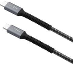 FIXED odolný nabíjecí a datový kabel Armor USB-C - USB-C, 2m, USB 2.0, PD 240W, šedá