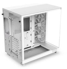 NZXT skříň H6 Flow dvoukomorová / MidT / 3x120mm fan / 2xUSB 3.2 / USB-C / prosklená bočnice i čelo / bílá