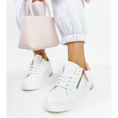 Bílé boty s růžovými a zelenými vložkami velikost 40