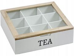 Koopman Dřevěná krabička na čaj 24 x 24 cm