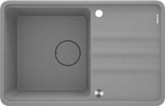 BPS-koupelny Dřez jednokomorový s odkapávačem Momi granit - ZKM S113 šedá metalic