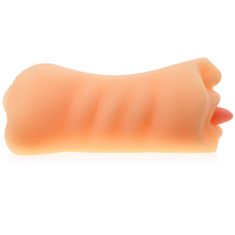 XSARA Realistický masturbátor 2v1 umělá vagína a ústa s jazýčkem pro orální sex - 76298833