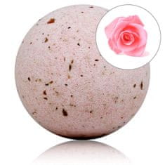Růžová koupelová bomba s okvětními lístky - 140 g