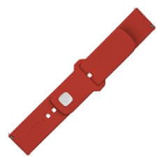 FIXED Set silikonových řemínků Silicone Sporty Strap s Quick Release 22mm pro smartwatch, červený