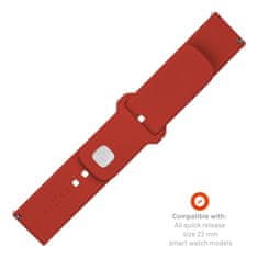 FIXED Set silikonových řemínků Silicone Sporty Strap s Quick Release 22mm pro smartwatch, červený