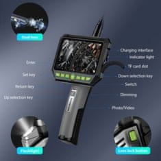 Inskam G52 endoskop s 5" displejem, sonda 5,5mm, 1080p, duální kamera, kabel o délce 10m
