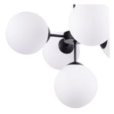 LIGHT FOR HOME Stropní lampa s regulací v černém provedení, bílé stínidlo - stručný a elegantní "IMPERIA", 5x40W, E14, Černá