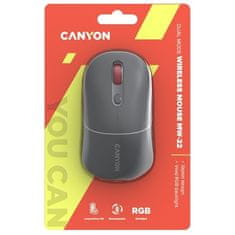 Canyon Počítačová myš MW-22 optická/ 4 tlačítka/ 1600DPI - šedá