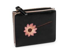 Dámská / dívčí peněženka s výšivkou 10x12 cm - černá