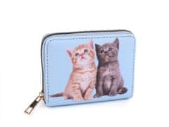 Dámská / dívčí peněženka kočky 9,5x12,5 cm - modrá světlá