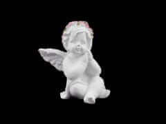 Dekorace anděl - malý - bílá