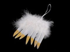 Dekorace andělská křídla s metalickým efektem - bílá zlatá