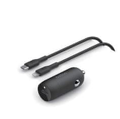 Belkin BOOSTCHARGE 30W USB-C Power Delivery PPS nabíječka do auta + 1m USB-C na lightning kabel, černá