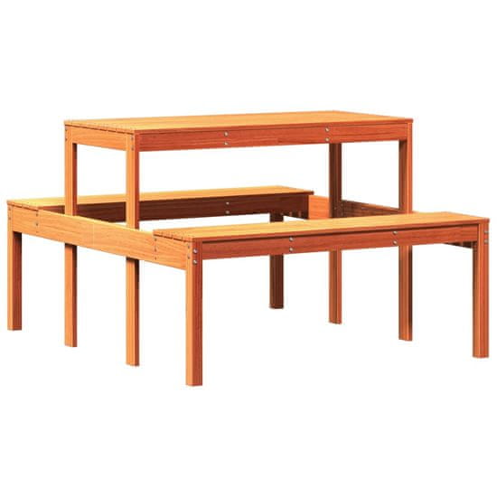 Vidaxl Piknikový stůl voskově hnědý 110x134x75 cm masivní borové dřevo