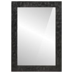 Petromila Koupelnové zrcadlo černé 50x70x2,5 cm masivní mangovník a sklo